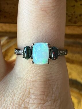 Ethiopian Opal Sterling Silver Ring Size 9